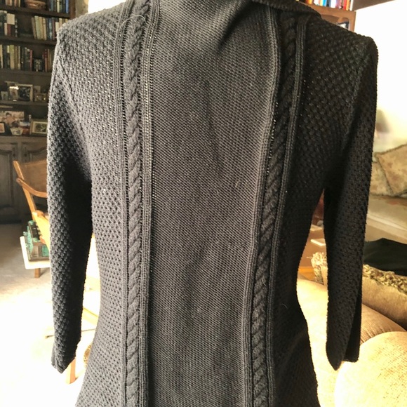 Black Cotton Cardigan - Picture 3 of 4